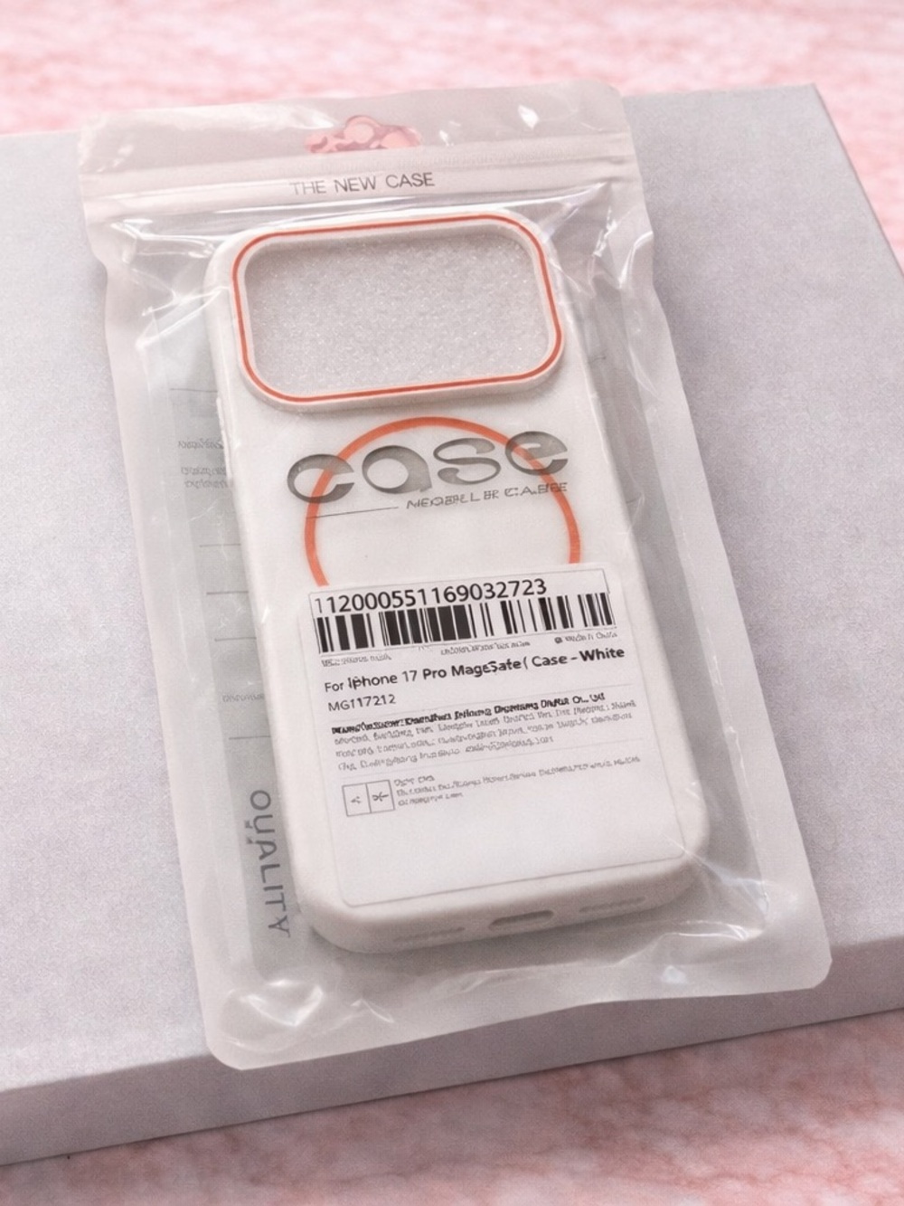 COS White iPhone Case with Orange Trim MagSafe-Compatible